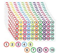 12 hojas de pegatinas con números del 1 al 100, 600 unidades de pegatinas autoadhesivas de vinilo para números pequeños, pegatinas redondas para números para oficinas, taquillas, casas, clasificación