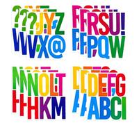 12 Hojas Letras Adhesivas Coloridas 12,5 cm/5 Pulgadas, Letras Adhesivas Grandes Impermeables, Resistente a la Intemperie para Buzones, Carteles, Pósteres, Números de Casas y Proyectos de Bricolaje