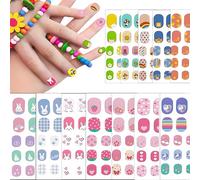 12 Hojas Lindos Nail Art Stickers,Calcomanías Autoadhesivas,Pegatinas de Uñas para Niñas,Diseño de Dibujos Animados Decoración de Uñas,Regalo De Decoración,Regalos de Pascua