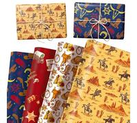 12 hojas papel regalo vaquero oeste caballos 6858 cm por 508 cm manualidades decoración viejo oeste rodeo para cumpleaños fiesta bebé boda celebración novia