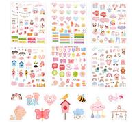 12 Hojas Pegatinas Bebe Niña para Scrapbooking, Lindas Pegatinas de Álbum de Recortes de Bebé Pegatinas Bebe Pegatinas de Calendario de Bebé para Tarjetas Álbum de Recortes Sobre Decoración