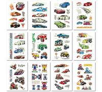 12 Hojas Pegatinas De Tatuajes De Coches De Carreras Resistentes Al Agua Y Que Brillan En La Oscuridad Pegatinas Temporales Para Fiestas