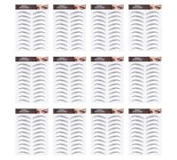 12 Hojas Pegatinas de Transferencia 6d de Papel Negro Impermeables | Personas Cejas Ligeras o Escasas, Principiantes, Aspecto Realista, Ahorro, sin Recuperación