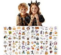 12 Hojas Tatuajes De Halloween Para Niños: Divertidos Graciosos Bonitos Para Fiestas Y Eventos - Resistentes Al Agua