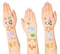 12 Hojas Tatuajes Temporales Niños,120+ Animales Tatuajes Temporales, Realistas Tatuaje en Acuarela Animal,Tattoos Infantiles para Colegio Relleno Fiesta, Regalos de Fiesta, Regalos Cumpleaños Niños