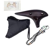 12 - Hole Alto C Ocarina, Dolomite Classic Flute Instrument, Smoked Straw Finish with Lacquer Coating, Includes Protective Bag Music Score and Lanyard for Beginners and Professio