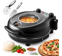 12" horno eléctrico de pizza en el interior de la encimera Pizza Maker | Calefacción rápida 420°C, Calefacción doble zona 1200W, temporización 5min, ventana vista, para pizzas, quesadillas,tortillas