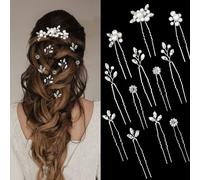 12 horquillas para el pelo de boda, tocado de novia, horquillas plateadas, accesorios para el cabello para novias, damas de honor