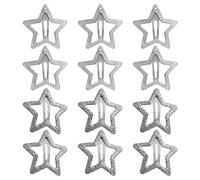 12 horquillas plateadas para el pelo, accesorios de estrellas esponjosas, accesorios para el cabello con pentagrama, pinzas antideslizantes para el pelo pequeñas para mujeres y niñas