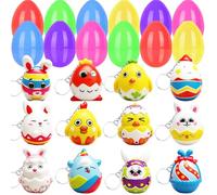 12 huevos de Pascua decorativos de plástico, huevos de sorpresa, huevos sorpresa para niños, para rellenar dulces y regalos infantiles en Pascua