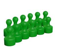 12 imanes cónicos de neodimio muy fuertes, verdes, 12 mm de diámetro, 19.5 mm de alto, con núcleo de neodimio N35 de 9 x 6 mm, pizarra magnética, menor agarre en pizarras magnéticas de cristal.