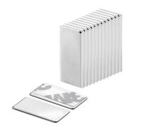 12 imanes de neodimio adhesivos extrafuertes, 20 x 10 x 2 mm, mini agarre fuerte, placas magnéticas planas autoadhesivas, imanes de tierras raras para pizarras blancas, frigoríficos, persianas