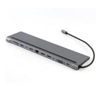 12 - in - 1 Docking Station, Type - C to Dual HDMI USB Hub, Aluminum Alloy Docking Station with 2xHDMI 4K, VGA, PD 87W Fast Charge, RJ45 Ethernet, SD/TF Card Reader for MacBook Lap