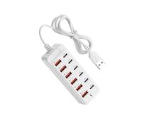 12-in-1 USB C Hub 6 USB Ports 6 Type-C Ports High Speed Data Transfer and Charging Station for Laptop PC Phone Tablet