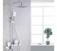 12- In Shower Set Shower System with Temperature Display Wall Mount Shower Faucet Set with Rainfall Shower Head Handheld Shower and Tub Spout Faucet