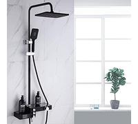 12- In Shower Set Shower System with Temperature Display Wall Mount Shower Faucet Set with Rainfall Shower Head Handheld Shower and Tub Spout Faucet