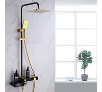 12- In Shower Set Shower System with Temperature Display Wall Mount Shower Faucet Set with Rainfall Shower Head Handheld Shower and Tub Spout Faucet