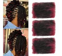 12 Inch Afro Kinky Curly Braiding Hair Bulk for Dreadlock Extensions 3 Packs Black Marley Twist Hair Bulk for Mini Twist Repair Locs Spring Afro Twist Hair Bulk, 30g /Pack (T/Bug, 8inch)