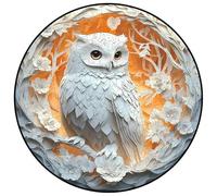 12-Inch Luna-Inspired Owl Wooden Puzzle - 150 PCS 3D Round Animal Jigsaw for Adults & Teens, Intricate Laser-Cut Decorative Art Gift(#B)