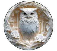 12-Inch Luna-Inspired Owl Wooden Puzzle - 150 PCS 3D Round Animal Jigsaw for Adults & Teens, Intricate Laser-Cut Decorative Art Gift(#A)