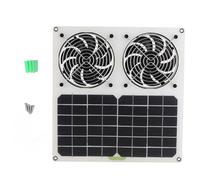 12 Inch Solar Panel Powered Fan, 100W Solar Water proof Cools Ventilate Exhaust Dual Fan for Chicken Coops Greenhouse Dog Houses Pet Houses