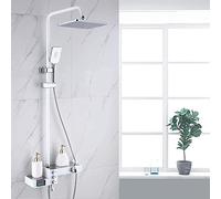 12- Inch Thermostatic Shower Set Shower System with Temperature Display Wall Mount Shower Faucet Set with Rainfall Shower Head Handheld Shower and Tub Spout Faucet