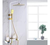 12- Inch Thermostatic Shower Set Shower System with Temperature Display Wall Mount Shower Faucet Set with Rainfall Shower Head Handheld Shower and Tub Spout Faucet