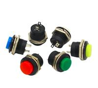 12 interruptores pulsadores R13-507 momentáneos SPST NO con tapa redonda roja, CA 6 A/125 V, 3 A/250 V, 6 colores(12PCS YELLOW)