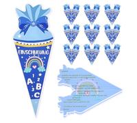 12 invitaciones de escolarización para niñas, invitación escolar, invitación para comienzo del colegio, tarjetas de escolarización con arco iris para niños, tarjetas plegables, fiestas, escolares