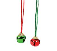 12 Jingle Bell Necklaces RED and GREEN jingle Bells by happy deals