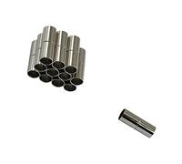 12 juegos de cierre magnético Kumihimo de cuero chapado en plata, 6 mm