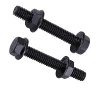 12 juegos de pernos y tuercas hexagonales de 5/16-18 x 2 pulgadas, color negro, acero inoxidable 304, brida dentada antivibración, rosca completa UNC