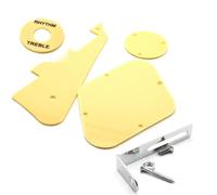 12 Juegos Para Guitarra Eléctrica LP Golpeador Placa Golpeador/cavidad/cubiertas De Interruptor Con Soporte Piezas De Guitarra Negra/blanca Juego de Guitarra Pickguard(Yellow)