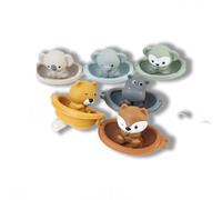 12 juguetes de baño para bebés, barcos flotantes de silicona suave y marionetas de dedo de animales, juguetes de baño seguros para niños pequ