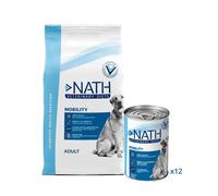 12 kg + 12 latas x 400 g Pack Nath Mobility - pienso y comida húmeda para perro ¡Pack ahorro!