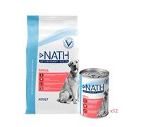 12 kg + 12 latas x 400 g Pack Nath Renal - pienso y comida húmeda para perro ¡Pack ahorro!