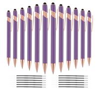 12 lápices capacitivos 2 en 1 con punta de lápiz, bolígrafo de metal de tinta negra de 1.0 mm para pantallas táctiles, regalos elegantes para mujeres y niñas, Navidad, cumpleaños, escuela, oficina