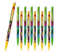 12 lápices mecánicos BIC Matic #2 con borrador, HB, mina de 0,9 mm, barriles surtidos verde y amarillo (empaquetado OEM, embalaje no minorista)