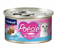 Vitakraft Poésie Mousse, Comida húmeda para Gatos, Mousse aireada, con salmón, sin azúcar ni Cereales (12 x 85 g)