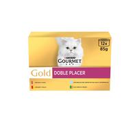 Gourmet húmedo gato gold doble placer pack surtido 12x85 gr