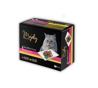 12 latas x 85 g Majesty Adult Slide Mix Bocaditos en salsa lata para gatos