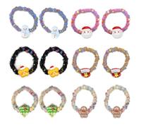 12 lazos coloridos de Navidad para el pelo, no se dañan, 5 mm, para cabello grueso y rizado, coletas de caballo, bandas elásticas para mujeres y niñas