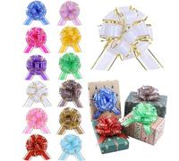 12 lazos de colores mixtos para envolver lazos para cestas de boda, lazos de regalo de 6 pulgadas de diámetro, lazos grandes para regalos (estilo 3, 12 piezas)