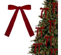 12 lazos de terciopelo rojo, paquete de 12 adornos de lazo de terciopelo vintage para árbol de Navidad, guirnalda, corona, envoltura de regalos, vacaciones, boda, fiesta, decoración decorativa de