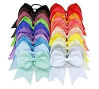 12 lazos grandes for animadoras, elásticos y sólidos, hechos a mano, for la escuela, universidad, las, niñas adolescentes, accesorios for el cabello Para Animadoras(MULTI)