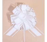 12 lazos para envolver lazos para cestas de boda, lazos de regalo de 6 pulgadas de diámetro, lazos grandes para regalos (blanco)