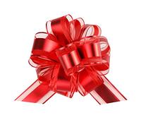 12 lazos para envolver lazos para cestas de boda, lazos de regalo de 6 pulgadas de diámetro, lazos grandes para regalos (rojo)