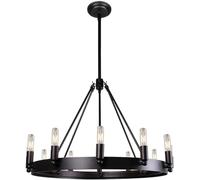 12-Light E12 Indoor Retro Pendant Light Wrought Iron Chandelier 27.6" Round Farmhouse Ceiling Lighting,Pendant Ceiling Light