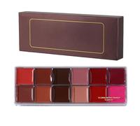 12 Lip Color Palette, Long-Lasting Lipstick Set, Compact Cosmetic Design, Hydrating Formula, Essential Makeup Collection for Daily Wear Party Professional Use