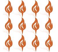 12 Llamas Decorativas de Navidad Llama Rústica de Pátina con Punta Puntiaguda para Insertar Decoración de Llama de Navidad Grande de 4,7 x 1,8 Pulgadas para Exterior Césped Jardín